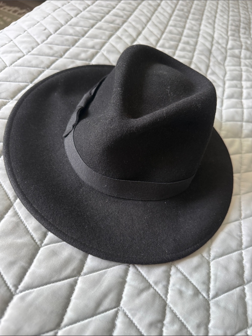 J. Crew Black Wide-Brim Wool Fedora